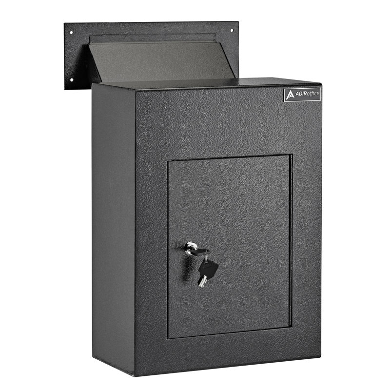 AdirOffice Through The Wall Drop Box Depository Safe With Key Lock